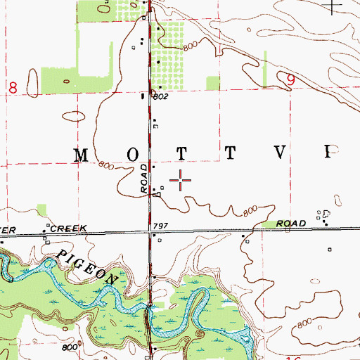 Topographic Map of Township of Mottville, MI