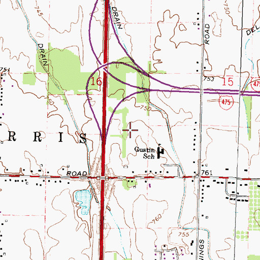 Topographic Map of Township of Mount Morris, MI