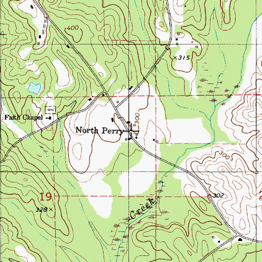 Topographic Map of North Perry, AL