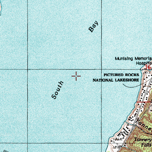 Topographic Map of City of Munising, MI