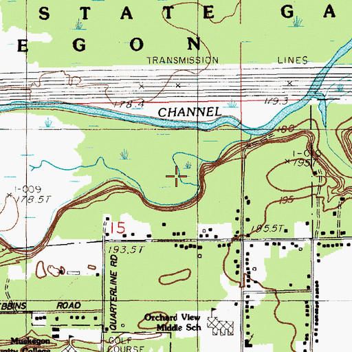 Topographic Map of Charter Township of Muskegon, MI