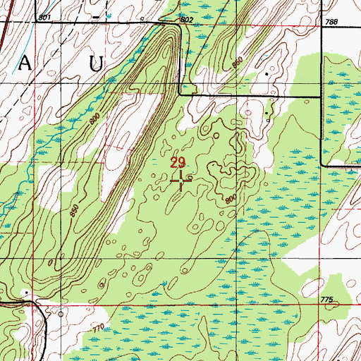 Topographic Map of Township of Nadeau, MI