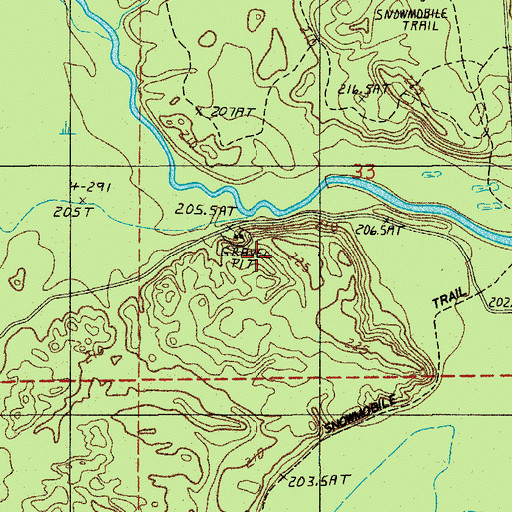 Topographic Map of Township of Nahma, MI