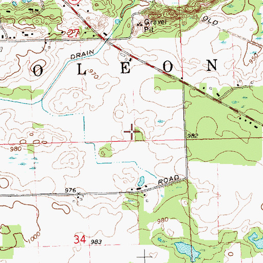 Topographic Map of Township of Napoleon, MI