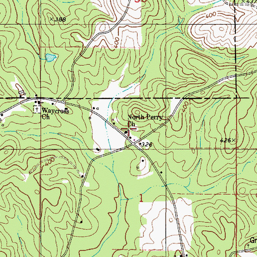 Topographic Map of North Perry Church, AL