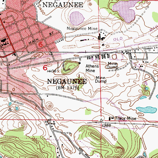 Topographic Map of City of Negaunee, MI