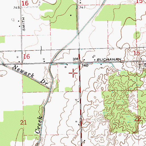 Topographic Map of Township of Newark, MI