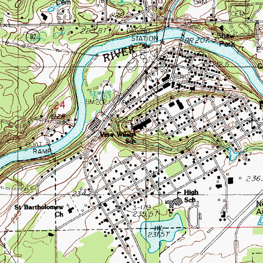 Topographic Map of City of Newaygo, MI