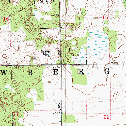 Topographic Map of Township of Newberg, MI