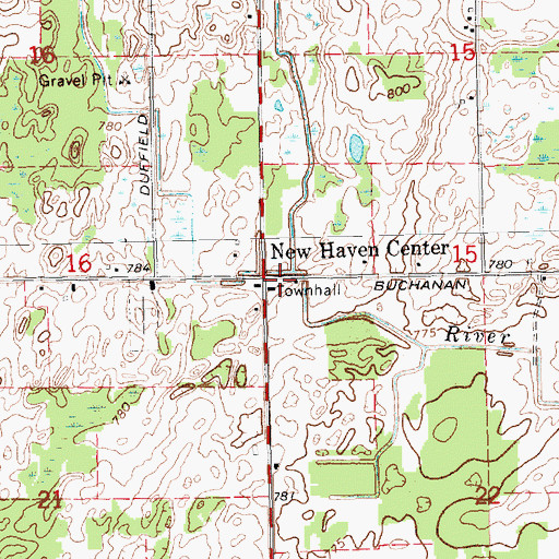 Topographic Map of Township of New Haven, MI
