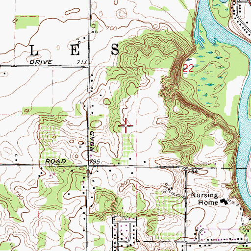 Topographic Map of Township of Niles, MI