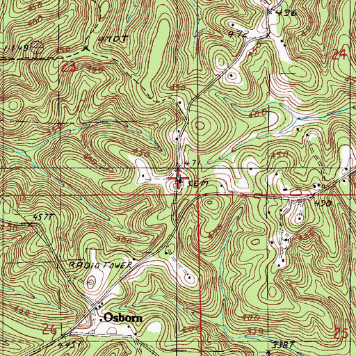 Topographic Map of Oak Grove Church, AL