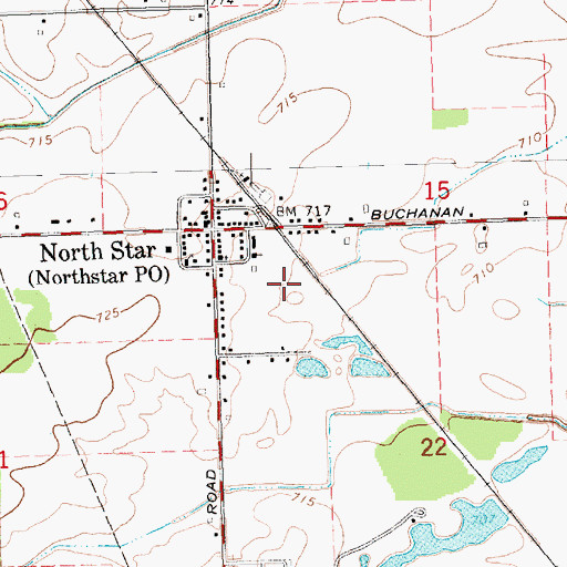 Topographic Map of Township of North Star, MI