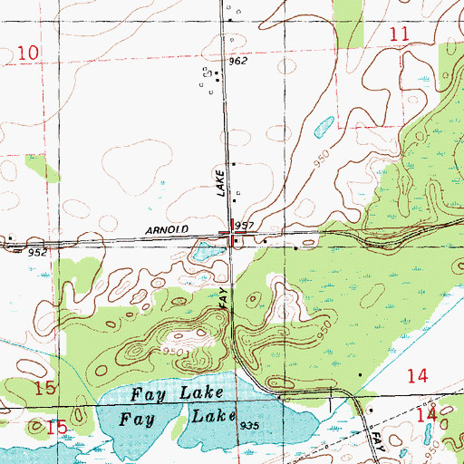 Topographic Map of Township of Norvell, MI
