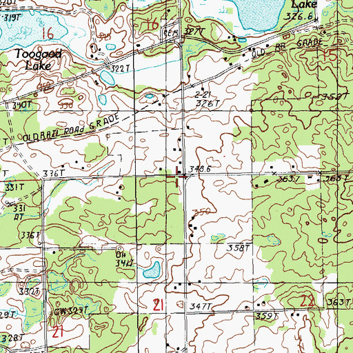 Topographic Map of Township of Norwich, MI