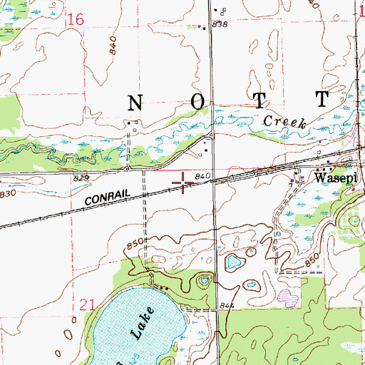 Topographic Map of Township of Nottawa, MI