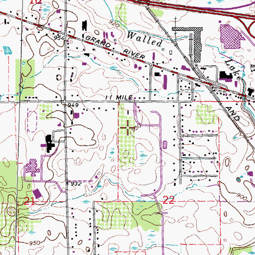 Topographic Map of City of Novi, MI