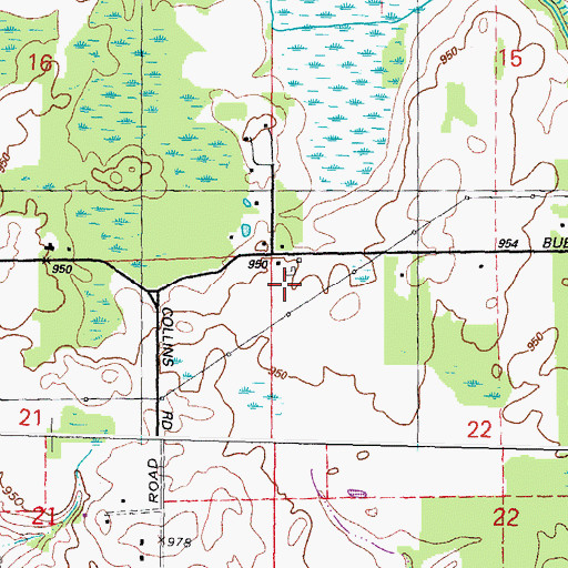 Topographic Map of Charter Township of Oakland, MI