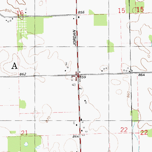 Topographic Map of Township of Odessa, MI
