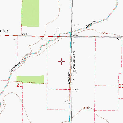 Topographic Map of Township of Ogden, MI