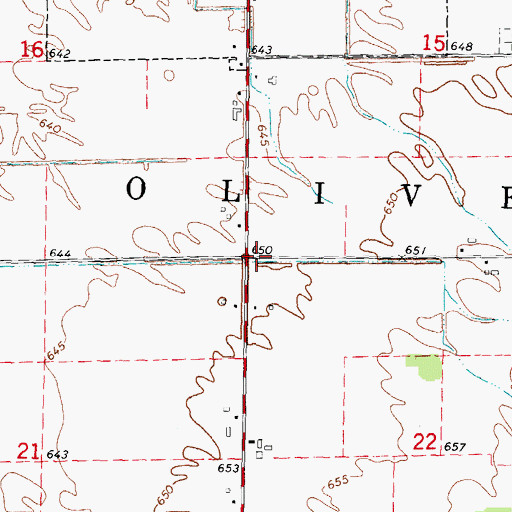 Topographic Map of Township of Oliver, MI