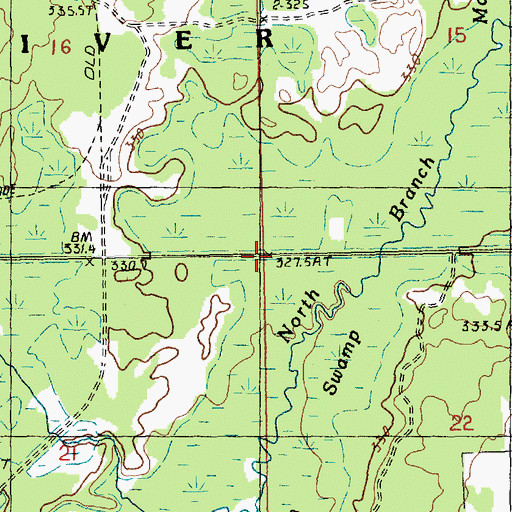 Topographic Map of Township of Oliver, MI