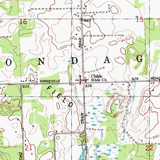 Topographic Map of Township of Onondaga, MI
