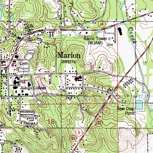 Topographic Map of Perry County Hospital, AL