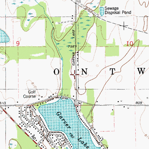 Topographic Map of Township of Ontwa, MI