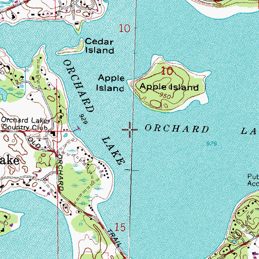 Topographic Map of City of Orchard Lake Village, MI