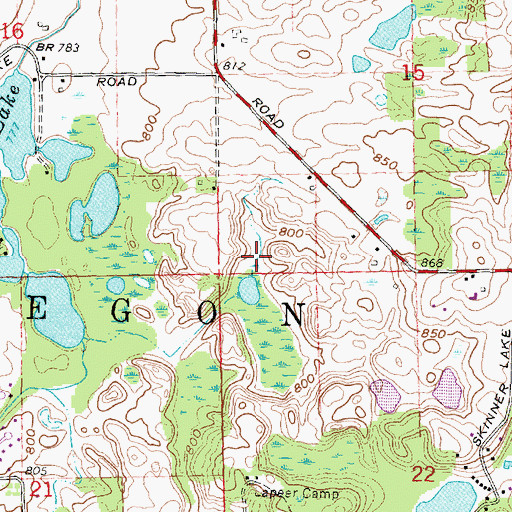 Topographic Map of Township of Oregon, MI