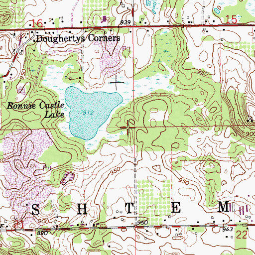 Topographic Map of Charter Township of Oshtemo, MI