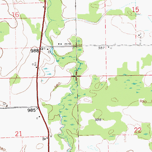 Topographic Map of Township of Ovid, MI