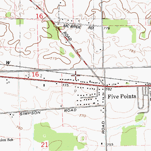 Topographic Map of Charter Township of Owosso, MI