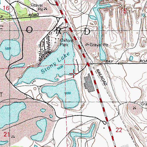 Topographic Map of Charter Township of Oxford, MI