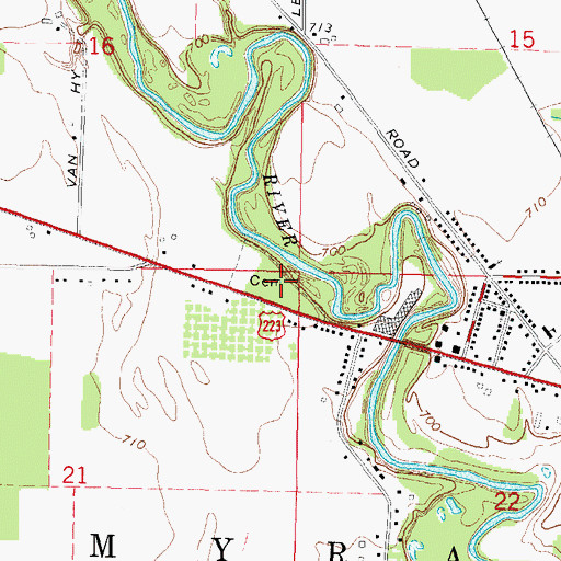 Topographic Map of Township of Palmyra, MI