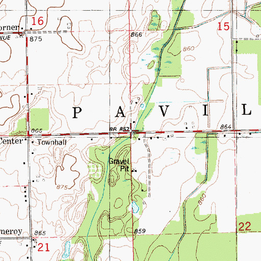 Topographic Map of Township of Pavilion, MI