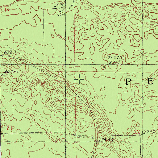 Topographic Map of Township of Peacock, MI