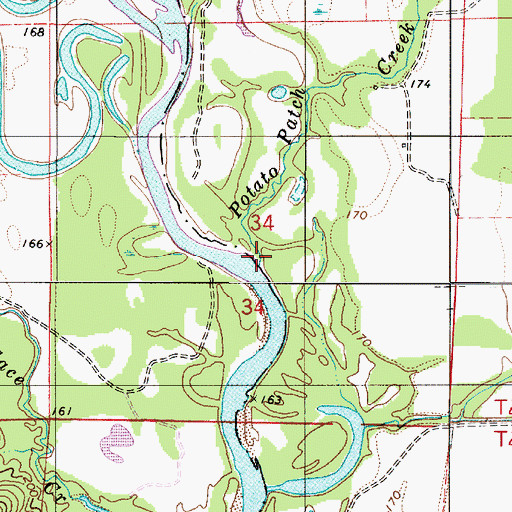 Topographic Map of Potato Patch Creek, AL