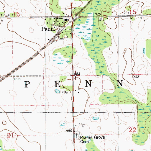 Topographic Map of Township of Penn, MI