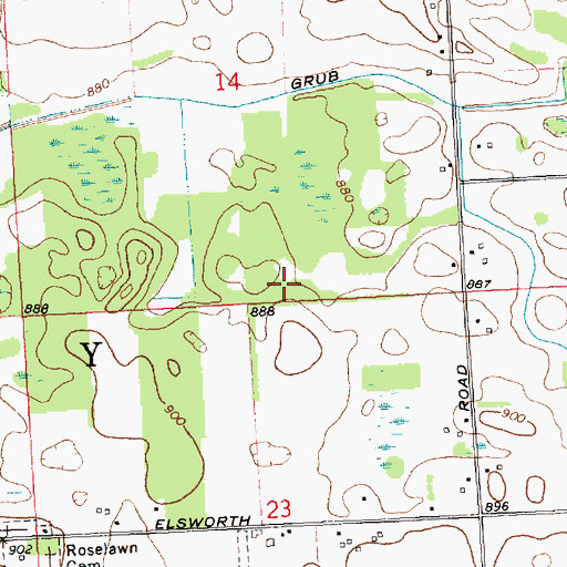 Topographic Map of Township of Perry, MI