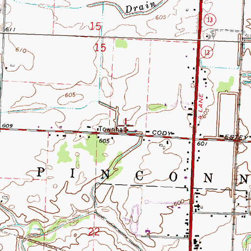 Topographic Map of Township of Pinconning, MI