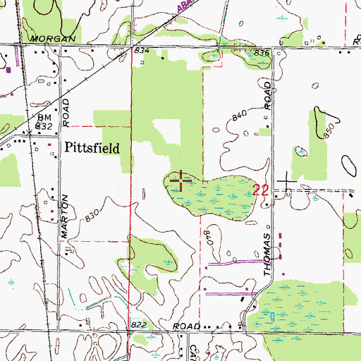 Topographic Map of Charter Township of Pittsfield, MI