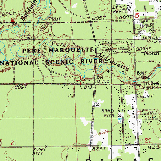 Topographic Map of Township of Pleasant Plains, MI