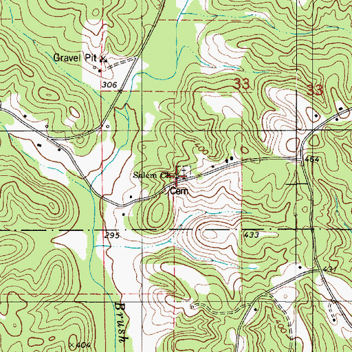 Topographic Map of Salem Church, AL