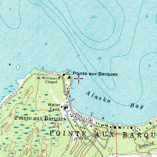Topographic Map of Township of Pointe Aux Barques, MI