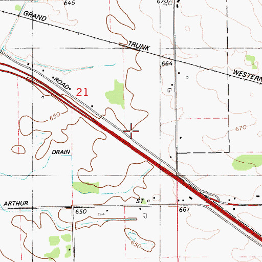 Topographic Map of Charter Township of Polkton, MI