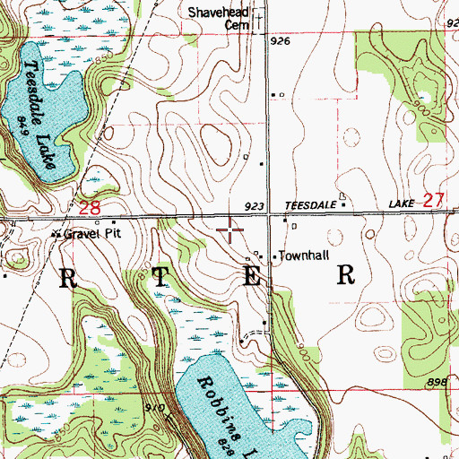 Topographic Map of Township of Porter, MI
