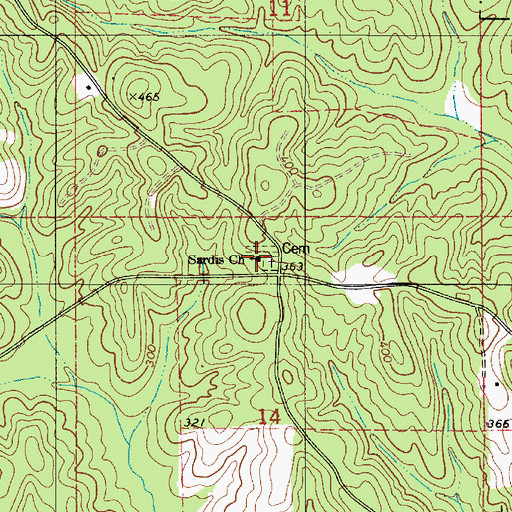 Topographic Map of Sardis Baptist Church, AL
