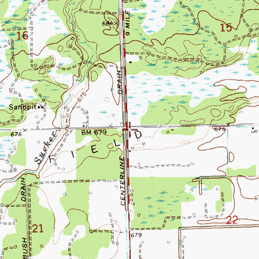 Topographic Map of Township of Porter, MI